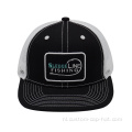 100% katoenen 2D geborduurde trucker hoed zwart
